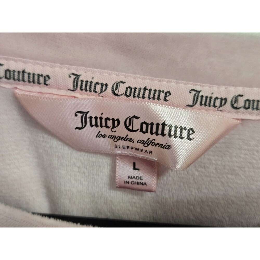 Juicy Couture Shirt Womens L Embellished Velour Sleep Wear Crew Neck Long Sleeve - Picture 5 of 9